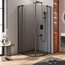 Cezares SLIDER-R-2-80/90-GRIGIO-NERO Стекло серый/Профиль Матовый черный 80/90х80/90 Душевой уголок 80x80x195 см, Италия - фото 1