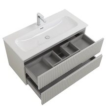 Cezares Duet-n Жемчужный серый 100 Тумба для раковины 45,7x100x50 см, Италия - фото 1 - фото 3