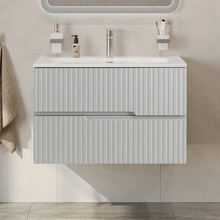 Cezares Duet-n Жемчужный серый 80 Тумба для раковины 45,7x80x50 см, Италия - фото 1 - фото 2