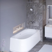 Cezares Lux Белая глянцевая 165х80 R Акриловая ванна 165x80 см, Италия - фото 1 - фото 3