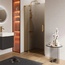 Cezares Slider SLIDER-B-1-100/110-BR-BORO Стекло бронза/Профиль Брашированное золото 100/110 Душевая дверь 0,8x100x195 см, Италия - фото 1
