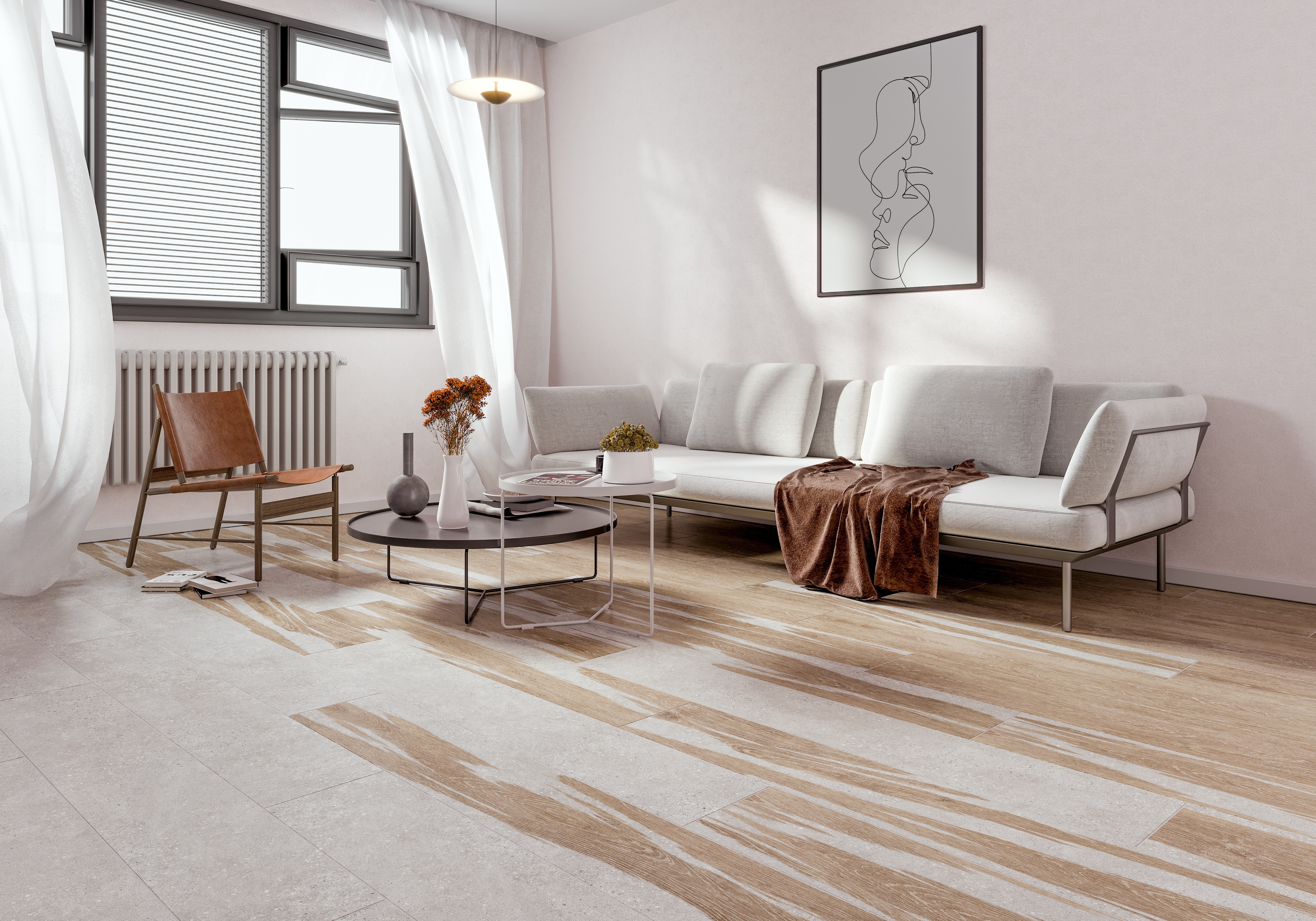 Creto Sintonia 19,8x119,8 см, керамогранит, Россия, под дерево - фото интерьера 1