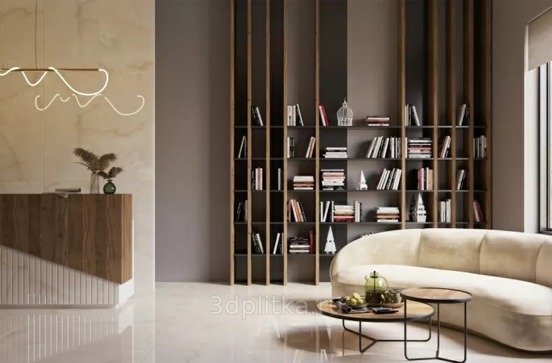 Cube Ceramica Cristal 60x120 см, керамогранит, Индия, под камень  - фото интерьера 1