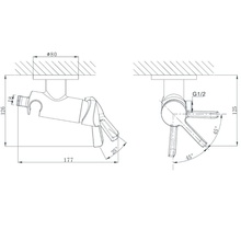 D&K Paulinus Rhein DA1464501 С внутренней частью Хром Смеситель с гигиеническим душем 14,5x16,6x26 см, для встраиваемых систем, Германия - фото 1 - 2 D&K Paulinus Rhein DA1464501 С внутренней частью Хром Смеситель с гигиеническим душем 14,5x16,6x26 см, для встраиваемых систем, Германия - фото 1 - фото 2