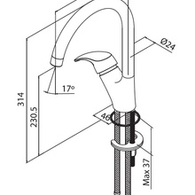 Damixa Capital Start HFKS07000 для кухни с высоким изливом, излив 196 мм Смеситель для кухонной мойки, Дания - фото 1 - фото 2