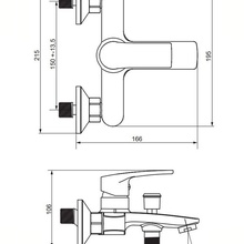 Damixa Eclipse 2.0 481000000 Для ванны и душа Хром глянцевый Смеситель 16,6x21,15x10,6 см, для ванны с душем, Дания - фото 1 - фото 4