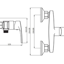Damixa Eclipse 2.0 482000000 Для душа Хром глянцевый Смеситель 12,3x21,4x11,2 см, для душа, Дания - фото 1 - фото 4