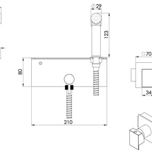 Daniel Skyline SK646Z4DCTDP Золото брашированное Смеситель с гигиеническим душем для встраиваемых систем, Италия - фото 1 - фото 3