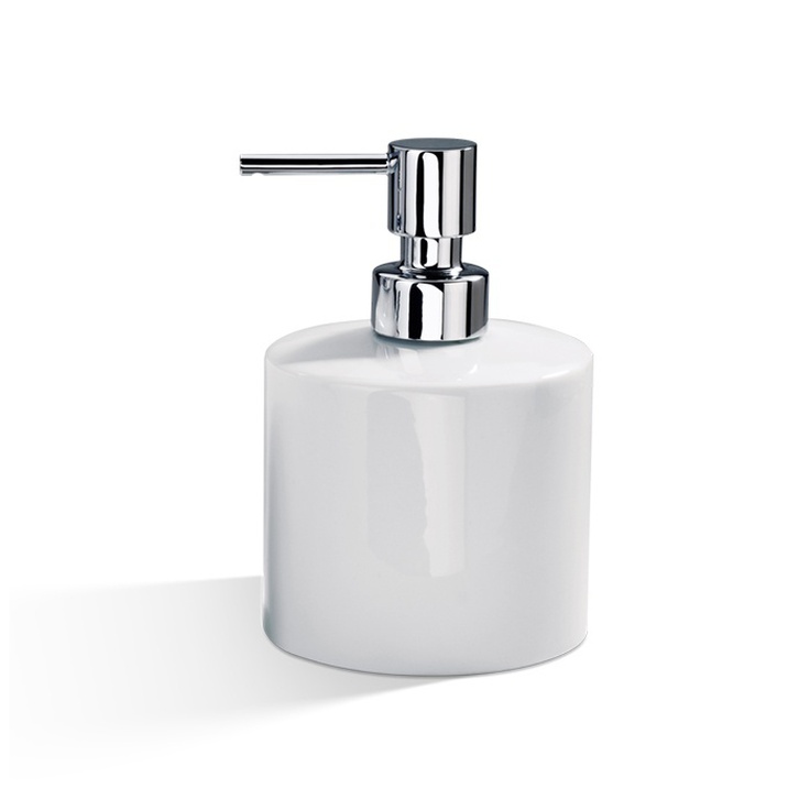 Decor Walther Porzellan 0844100 Белый/Хром Дозатор для жидкого мыла 9,5x9,5x14 см, Германия - фото 1