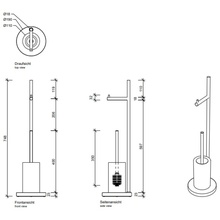 Decor Walther Porzellan DW6700 0838400 Хром | Белый Стойка 17x17x74 см, Германия - фото 1 - фото 2