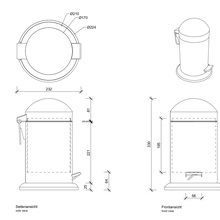 Decor Walther TE 30 0608120 Золото (полированное) 6 L Мусорное ведро 24x22x31 см, Германия - фото 1 - фото 2
