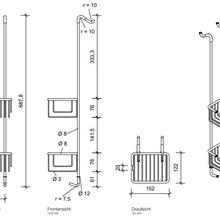 Decor Walther Universal 0705000 подвесная Хром Полка-решетка 12x15x70 см, Германия - фото 1 - фото 2