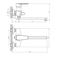 Decoroom DR72 DR72043 Для ванны с душем Хром Смеситель 34,3x24x16,5 см, для ванны, Россия - фото 1 - фото 2