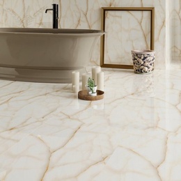 Decovita Onyx Pearl 59x59, для ванной, керамогранит, стиль: современный, цвет: бежевый, Турция, под камень  - фото интерьера 1 - фото 1