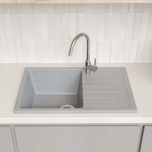 Domaci Болонья М-16-006 Светло-серый 74х49 Мойка кухонная 49x74x21 см, Россия - фото 1 - фото 3