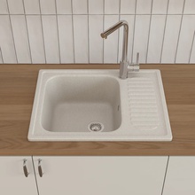 Domaci Болонья М-15-003 Бежевый 64х49 Мойка кухонная 49x63,5x19,5 см, Россия - фото 1 - фото 3