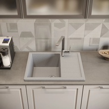 Domaci Болонья М-151-005 Серый 65х50 Мойка кухонная 50,5x64,5x21,8 см, Россия - фото 1 - фото 3