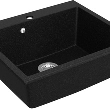 Domaci Болонья Со смесителем Черная 60х51,5-2 Мойка кухонная 51,5x59,5x21,5 см, Россия - фото 1 - фото 3