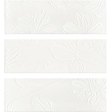 Domino Anya Flower White (микс из 3-х штук) Декор 20x60 см, Португалия, под обои  - фото 1 - фото 1