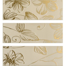 Domino Anya Gold Beige (микс из 3-х штук) Декор 20x60 см, Португалия, под обои  - фото 1 - фото 1