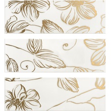 Domino Anya Gold White (микс из 3-х штук) Декор 20x60 см, Португалия, под обои  - фото 1 - фото 1