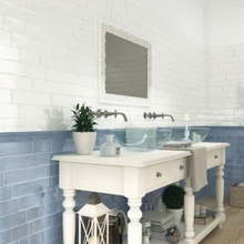 Dune Atelier 7,5x15 см, для ванной, керамика, стиль: прованс, цвет: серый, Испания, глянцевая - фото интерьера 1 - фото 2