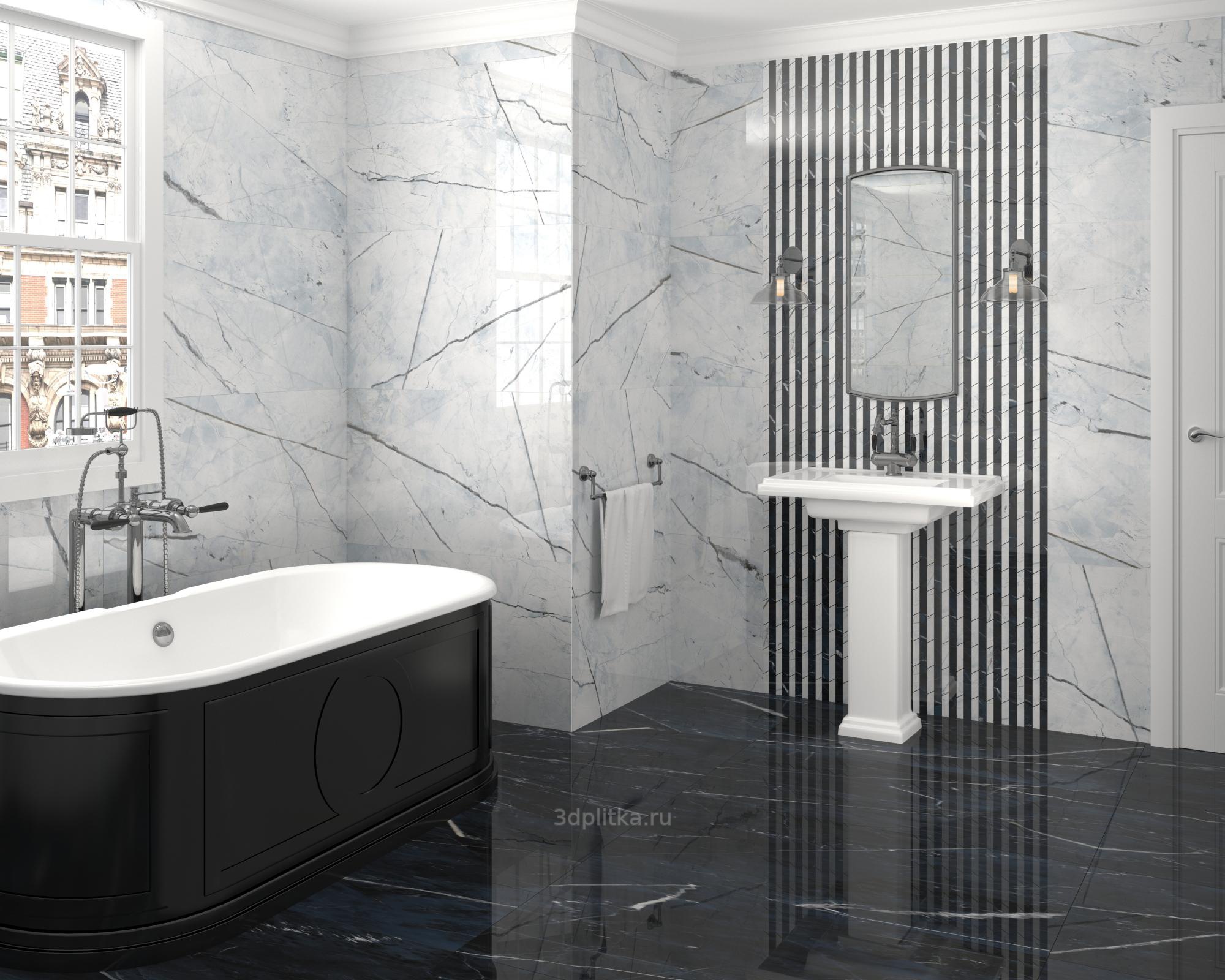 188644 Black & Light Calacatta 🏆 Satin 60x120 керамогранит от Dune ...