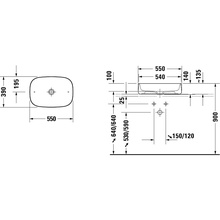 Duravit Zencha 2373550079 Белая 55 Накладная (чаша) 39x55x14 см, Германия - фото 1 - фото 4