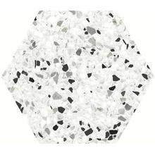 Ecoceramic Tempo EC Black Hex Керамогранит 20x24 см, для ванной, стиль: современный, цвет: черно-белая, Испания, терраццо - фото 1 - фото 1
