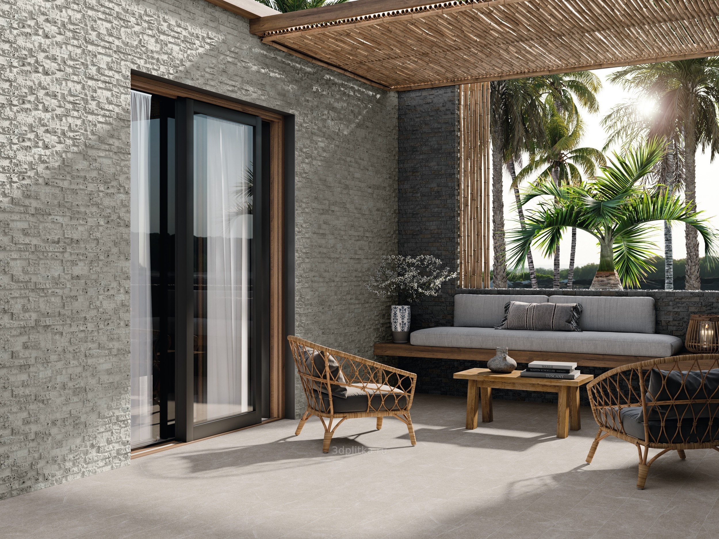 El Molino Irazu 20x60 см, керамика, Испания, под бетон  - фото интерьера 1