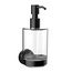 Emco Round 4321 133 00 Чёрный матовый / Прозрачное стекло Дозатор для жидкого мыла 10,1x6,9x17,7 см, Германия - фото 1