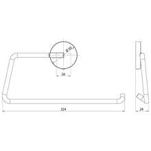 Emco Round 4355 001 00 Хром Полотенцедержатель 2,4x22,4x13 см, Германия - фото 1 - фото 2