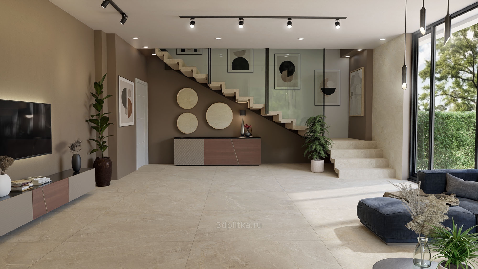 EnergieKer Wonder 60x60, керамогранит, Италия, под камень  - фото интерьера 1