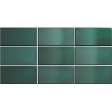 Equipe Crackle 25033 Esmerald Green Настенная плитка 7,5x15 см, для ванной, стиль: модерн, цвет: зеленый, Испания, под камень  - фото 1 - фото 1