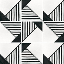 Equipe Caprice Deco 22127 Origami B&W Керамогранит 20x20 см, для ванной, стиль: современный, цвет: черно-белая, Испания, под камень  - фото 1 - фото 1