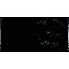 Equipe Cottage 21946 Black Gloss Настенная плитка 7,5x15 см, Испания, под камень  - фото 1 - фото 1