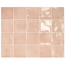 Equipe Manacor 26914 Blush Pink Настенная плитка 10x10 см, для ванной, стиль: винтаж, цвет: розовый, Испания, под камень  - фото 1 - фото 1