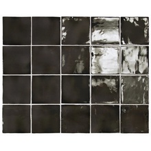 Equipe Manacor 26916 Black Настенная плитка 10x10 см, для ванной, стиль: винтаж, цвет: черный, Испания, под камень  - фото 1 - фото 1