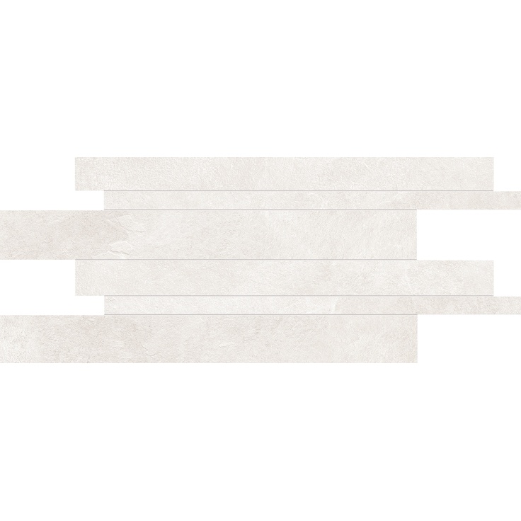 Ergon Cornerstone Evolution ENGM Listelli Sfalsati Slate Superwhite Мозаика 30x60 см, Италия, под мозаику - фото 1