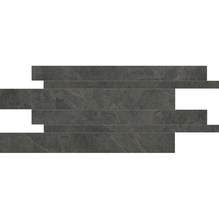 Ergon Cornerstone EKKN Listelli Sfalsati Slate Black 6.5mm Мозаика 30x60 см, Италия, под мозаику - фото 1