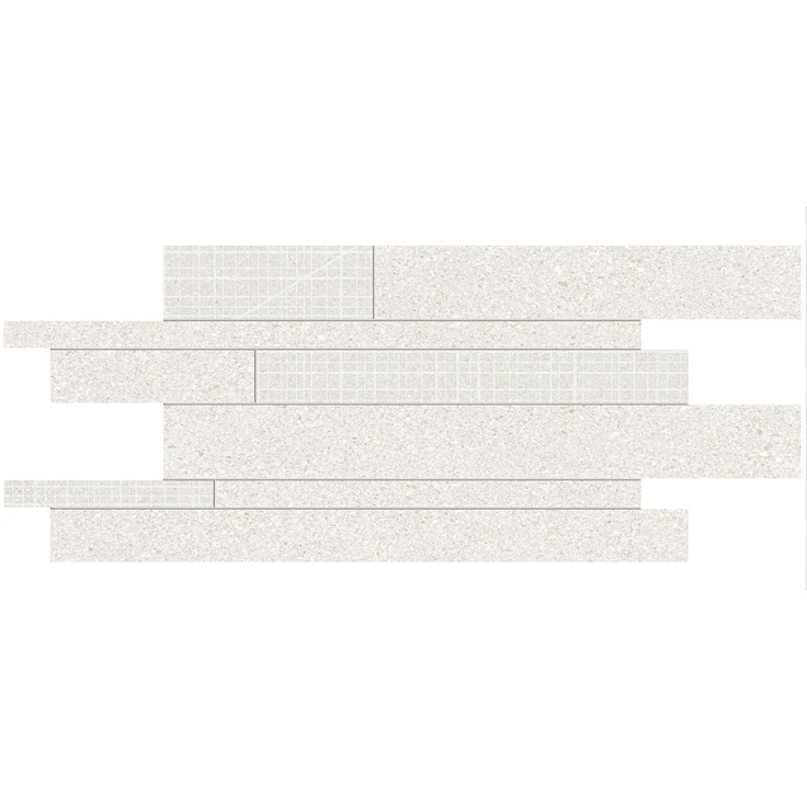 Ergon Grainstone EDFW Listelli Sfalsati Fine Rough Grain White Naturale Мозаика 30x60 см, Италия, под мозаику - фото 1