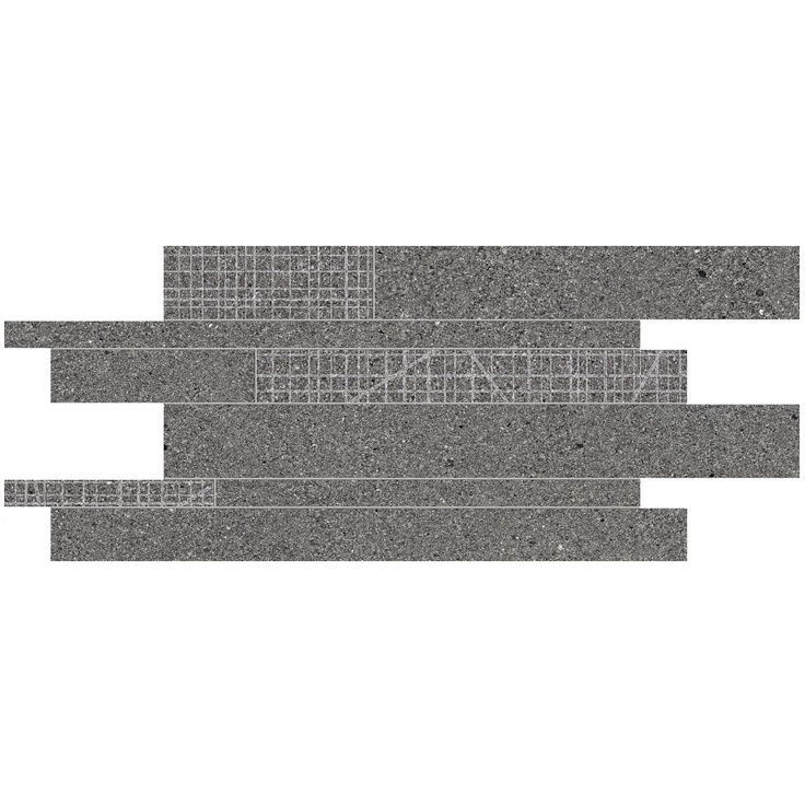 Ergon Grainstone EDG0 Listelli Sfalsati Fine Rough Grain Dark Naturale Мозаика 30x60 см, Италия, под мозаику - фото 1