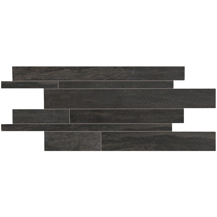 Ergon Stone Project E1EZ Listelli Sfalsati Controfalda Mix Nat Lap Black Мозаика 30x60 см, Италия, под мозаику - фото 1