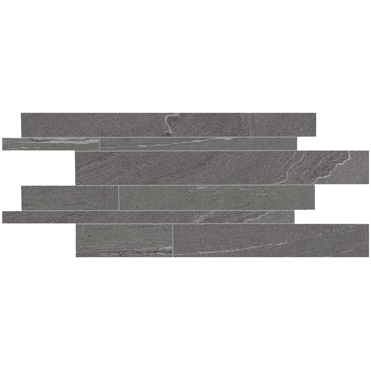 Ergon Stone Talk EDQT Listelli Sfalsati Martellata Dark Naturale Мозаика 30x60 см, Италия, под мозаику - фото 1