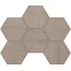 Estima Classic Wood CW01 Rusty Beige Hexagon Неполированный Мозаика 25x28,5 см, Россия, под дерево - фото 1