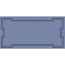 Etruria Art Deco Vector Frame C China Blue Декор 12,5x25 см, Италия, под камень  - фото 1 - фото 1