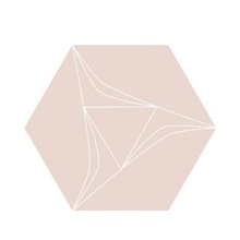 Etruria Concetto Spaziale Esagono Light Pink Декор 16x18,5 см, Италия, под камень  - фото 1 - фото 1