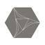 Etruria Concetto Spaziale Esagono Slate Gray Декор 16x18,5 см, Италия, под камень  - фото 1