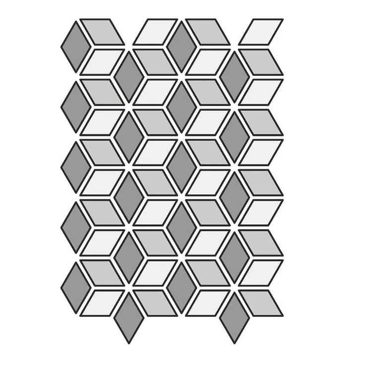 Etruria XXS Rombo E 4x7 Three colorurs Avorio Oliva Perla Мозаика 27x40 см, Италия, под мозаику - фото 1