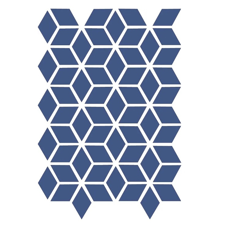 Etruria XXS Rombo E 4x7 Monocolore Cobalto Мозаика 27x40 см, Италия, под мозаику - фото 1